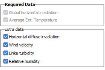 PV system solar meteorological data comparison graph